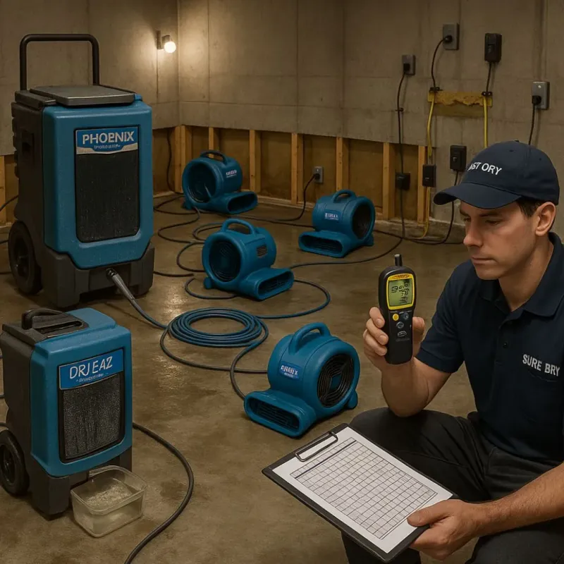 Structural Drying and Dehumidification process in Haverhill, MA